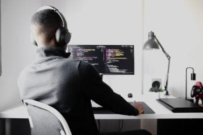 man coding